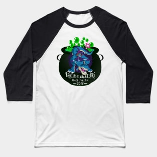 Funny Witch on Dinosaur Brooms are for Amateurs Baseball T-Shirt